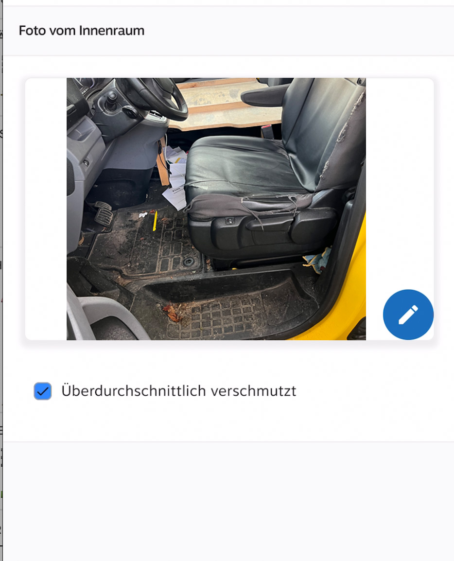 Checkbox überdurchschnittlich verschmutzt