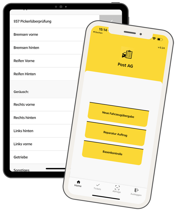 WUMS App auf Tablet und Smartphone
